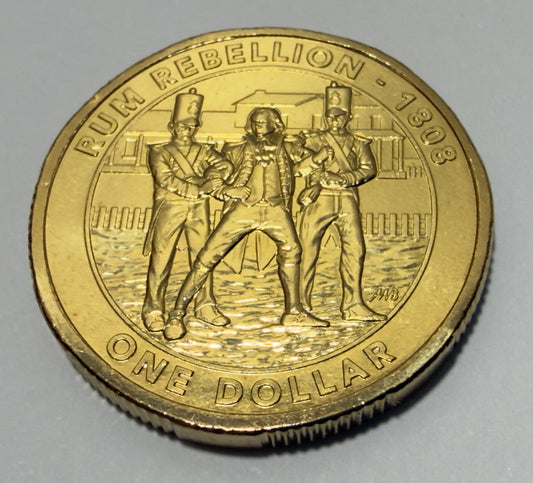 2019 The Rum Rebellion $1 Coin - Uncirculated - Ex Security Bag comes in 2x2