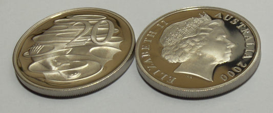 2001 20 Cent Proof Coin - comes in 2x2