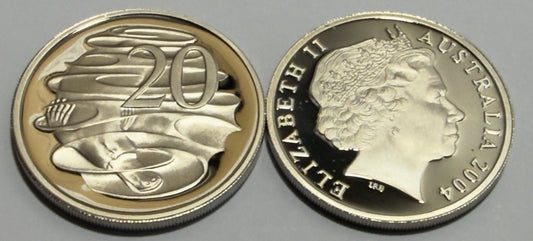 2004 20 Cent Proof Coin - comes in 2x2