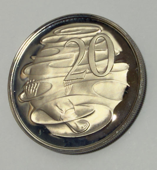 1977 20 Cent Proof Coin - Twenty Cent Proof - comes in 2x2