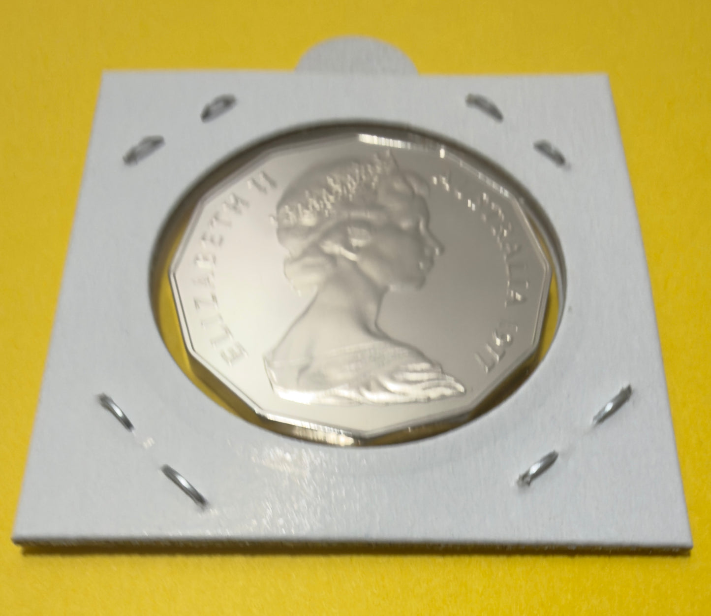 1977 50 Cent Proof Coin - Silver Jubilee Fifty Cent Proof - comes in 2x2