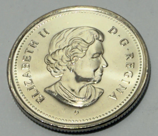 2004 Canadian Quarter - Uncirculated 25c - Remembrance Poppy Coloured - In 2x2