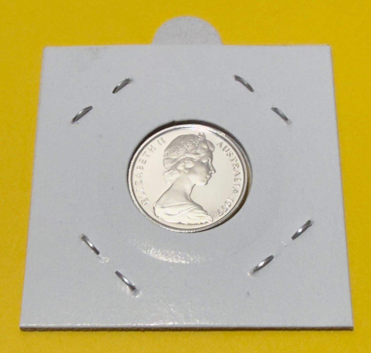 1977 5 Cent Proof Coin - Five Cent Proof - comes in 2x2