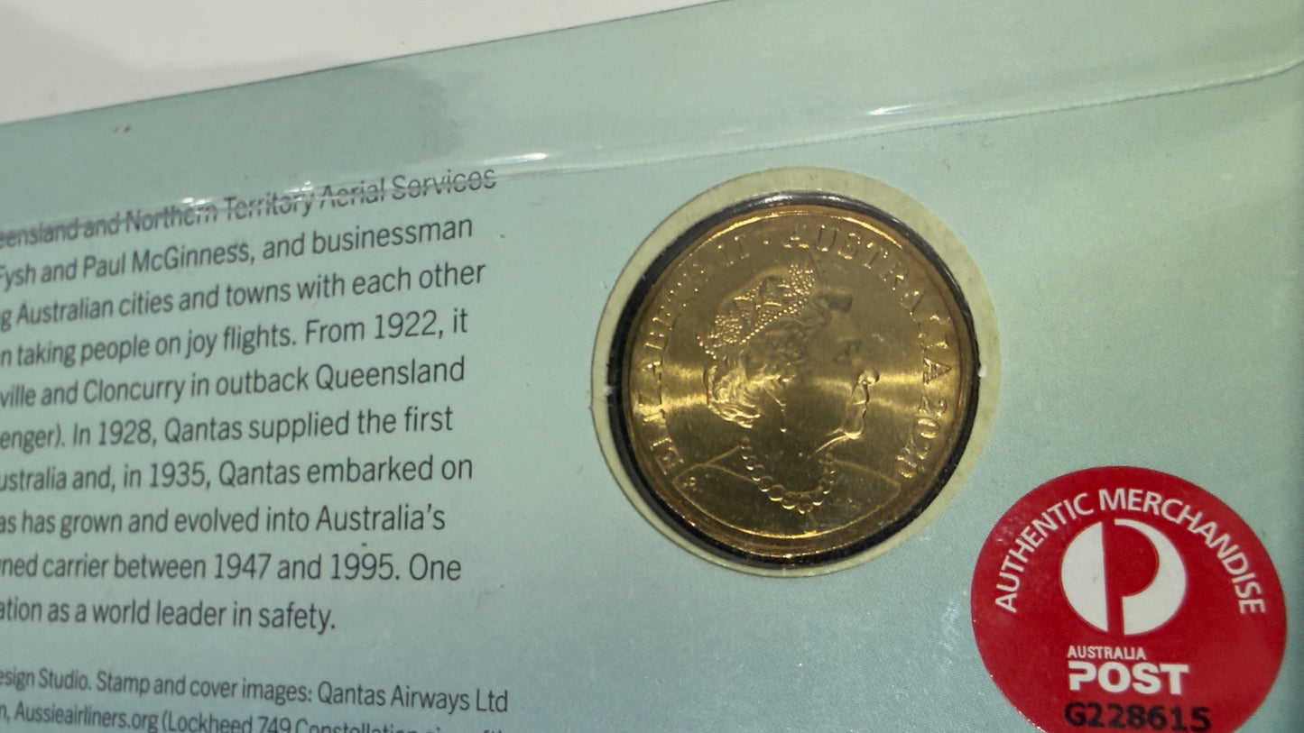 2020 $1 QANTAS Centenary PNC - Limited to 6500 Issued - Uncirculated