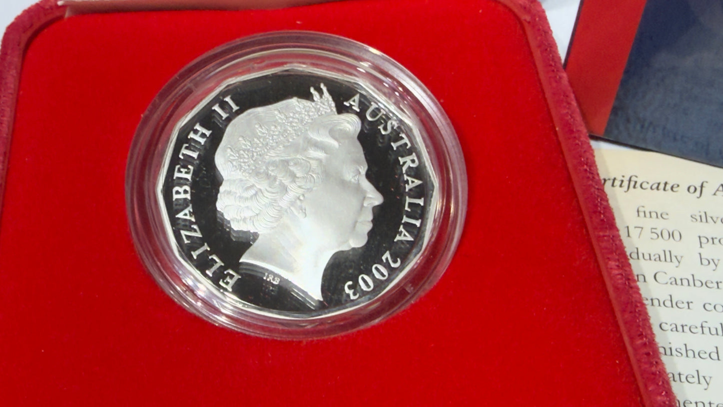 2003 50 Cent Silver Proof Coronation Coin - 50th Anniversary