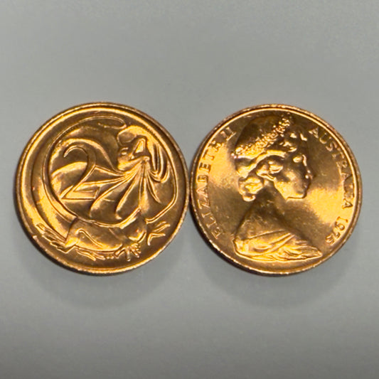 1975 2 Cent Coin - Uncirculated - Ex RBA Roll - Two Cent - comes in 2x2