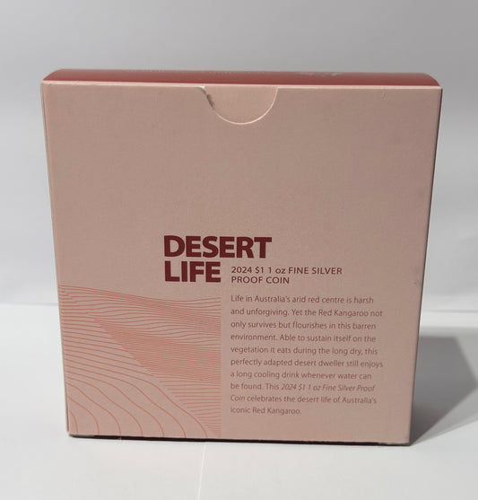 2024 Australia $1 1Oz .999 Silver Proof Coin. - Desert Life - RAM