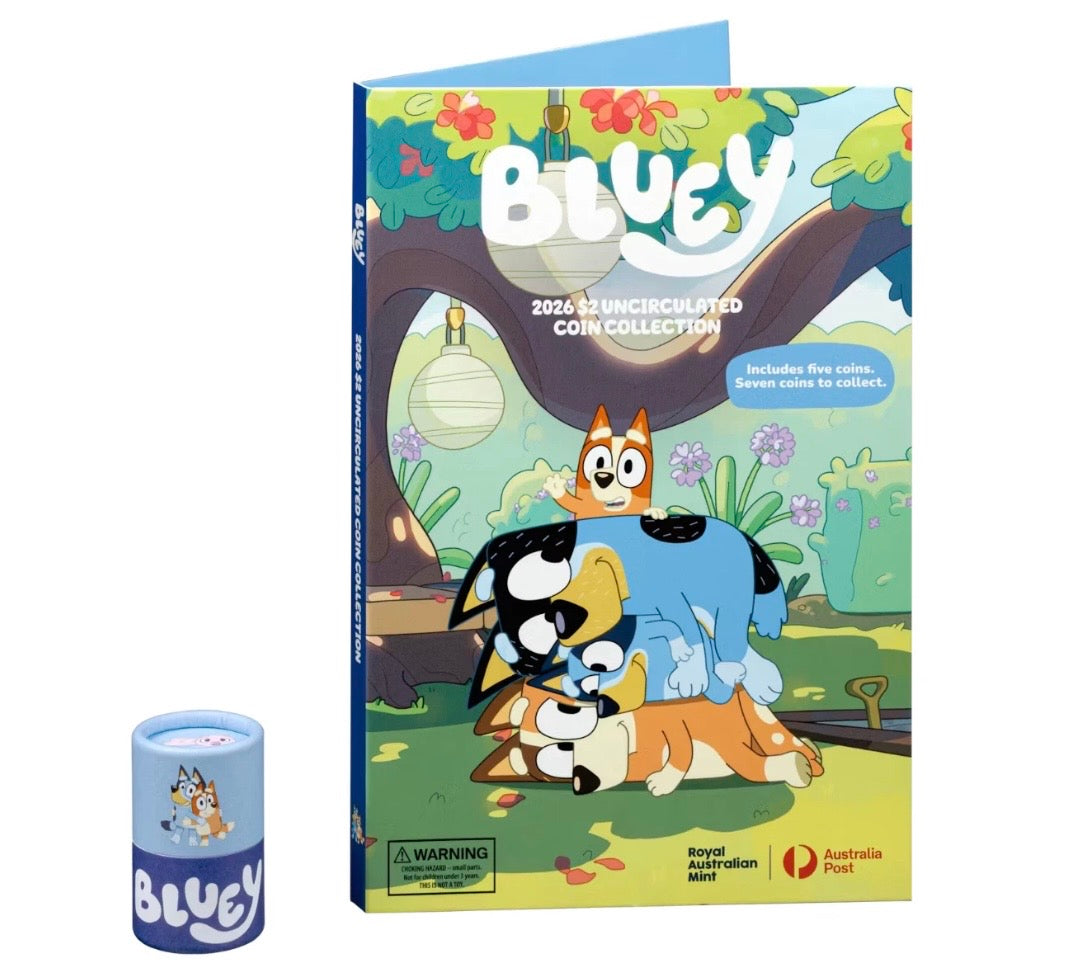 2026 Bluey $2 Collection Folder and 5 Coin Set IN HAND