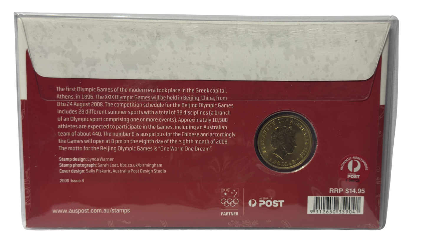 2008 $1 Beijing Olympic Games PNC - P Mintmark $1 Coin