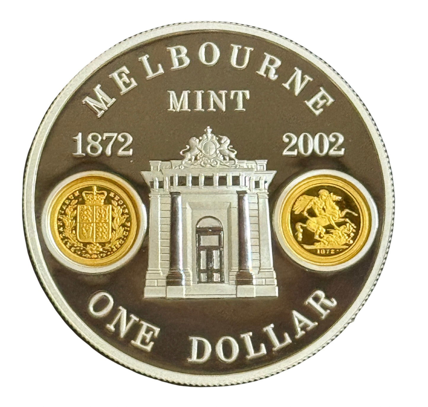2002 Melbourne Mint 1872-2002 - 1 Oz Silver 0.25g Gold Proof Coin - New Age Numismatics