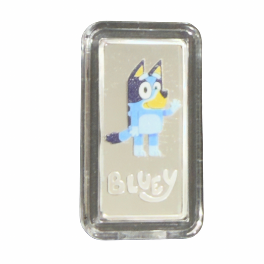 Bluey 5 Gram Coloured Silver Bar in Capsule - 5 Gram .999 Fine Silver Bar