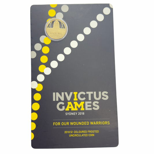 2018 $1 Coloured Frosted Coin on Card - Uncirculated - Invictus Games Sydney