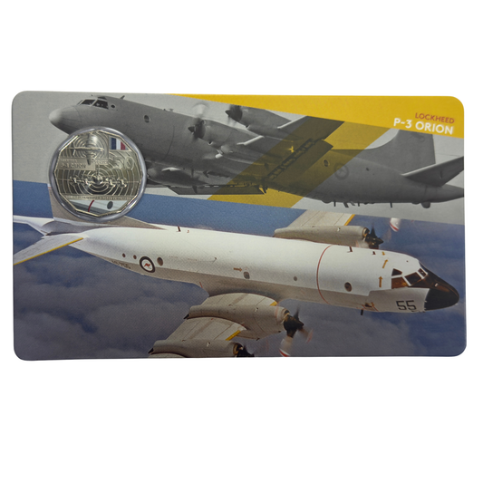 2021 50 Cent Coloured Coin - LOCKHEED P-3 ORION - Uncirculated 50c