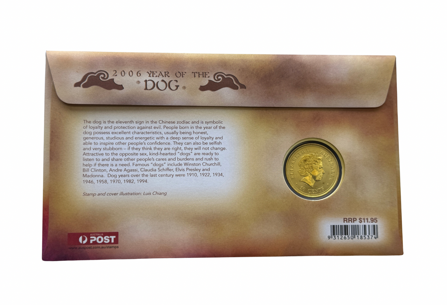 2006 Year of The Dog PNC - Perth Mint 50 Cent PNC