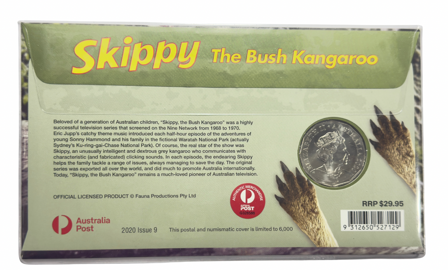 2020 Coloured 50 Cent PNC - SKIPPY The Bush Kangaroo 50th Anniversary