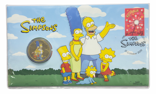 2019 $1 The SIMPSONS PNC - Uncirculated Coloured One Dollar - 6500 Mintage