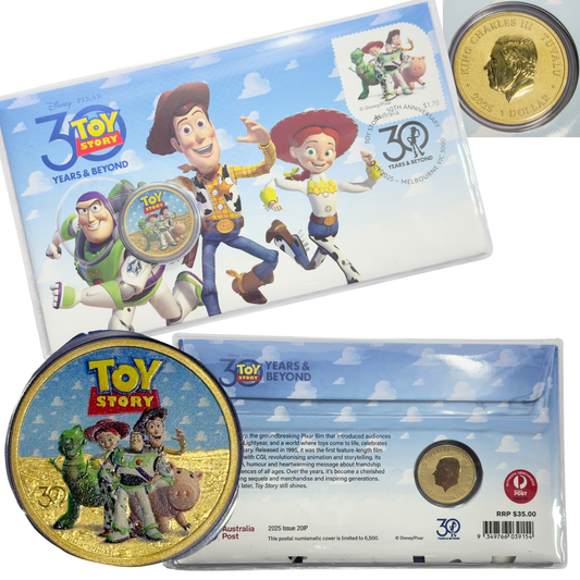 2025 $1 Toy Story PNC - 30 Years & Beyond - Colloured $1 Tuvalu