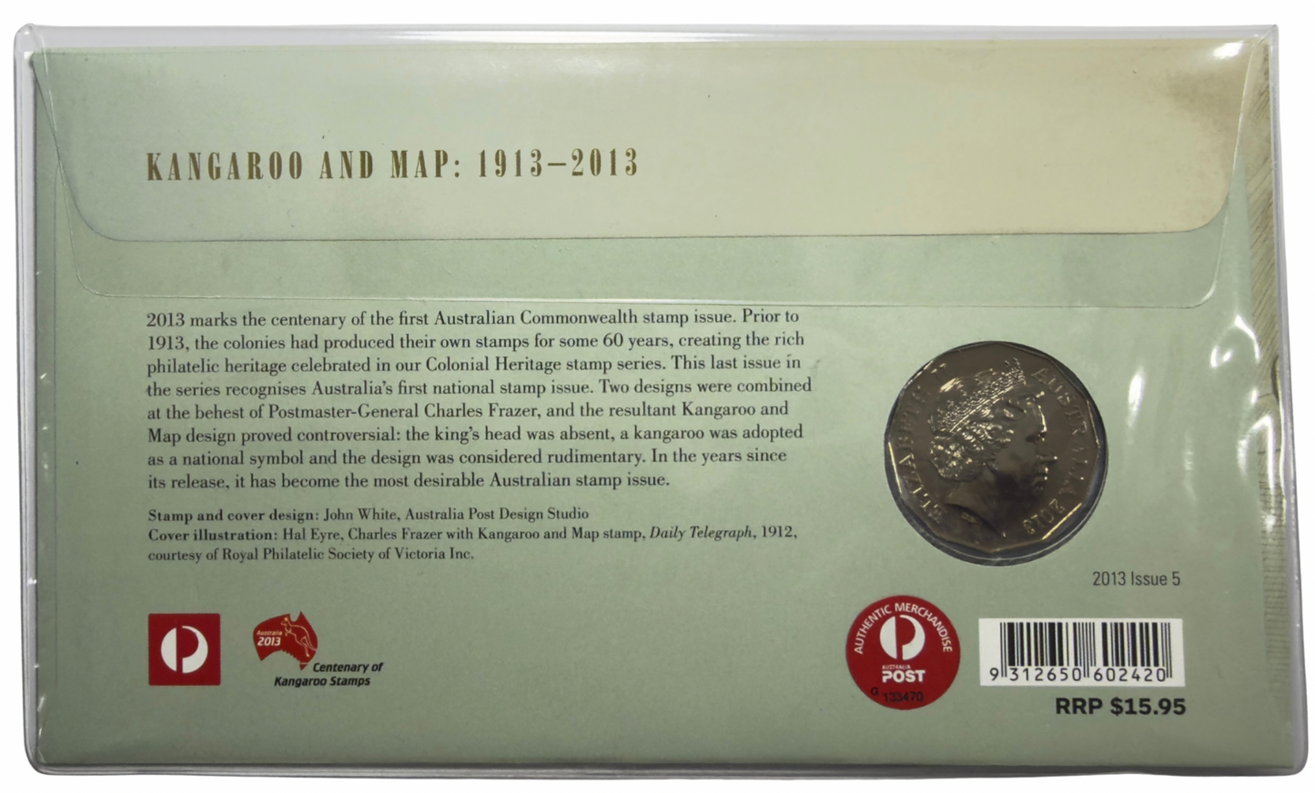2013 50 Cent PNC - Kangaroo And Map: 1913-2013 - 100yrs of Commonwealth Stamps