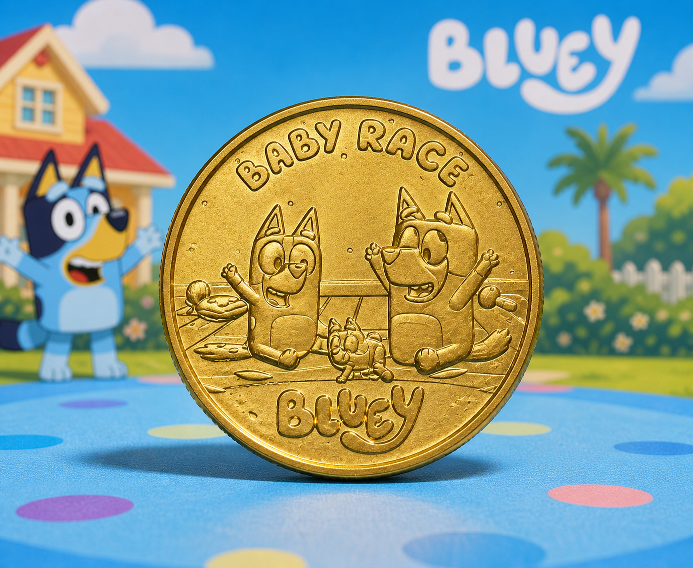 2026 $2 BLUEY Coin - BABY RACE - Uncirculated - comes in 2x2