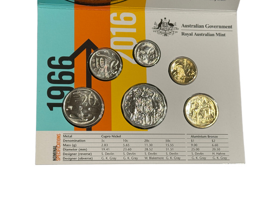 2016 Mint Set - 50th Anniversary of Decimal Currency UNC Set - New Age Numismatics