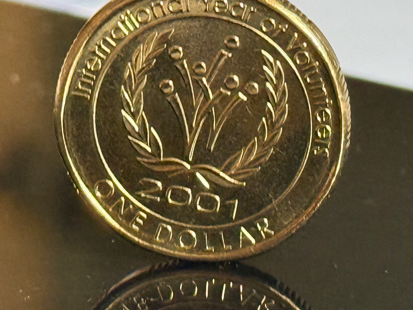 2001 $1 Year Of Volunteers Coin - Uncirculated - comes in 2x2