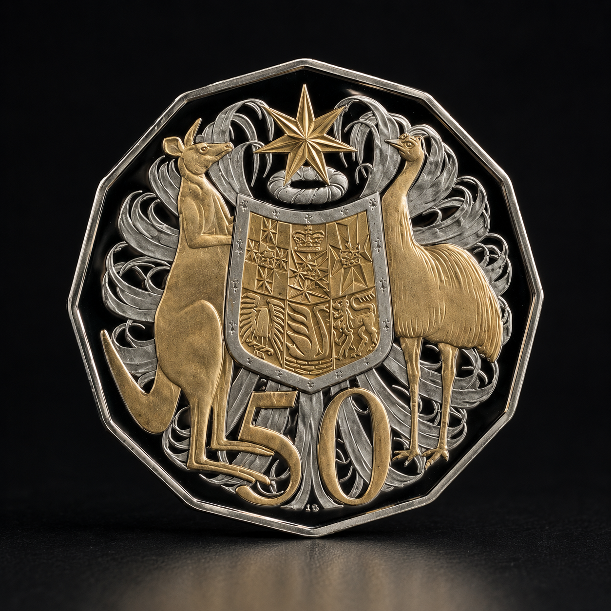 2012 50 Cent Proof Coin - Selectivly Gold Plated - Only 20,175 Made