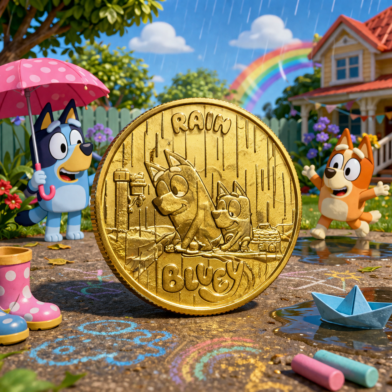 2026 $2 BLUEY Coin - Rain - Uncirculated - comes in 2x2