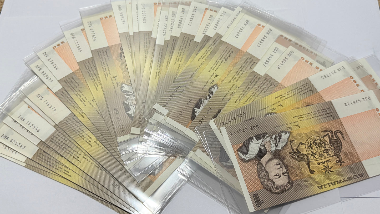 Australian Decimal Paper $1 Banknote EF-AU comes in Premium Sleeve