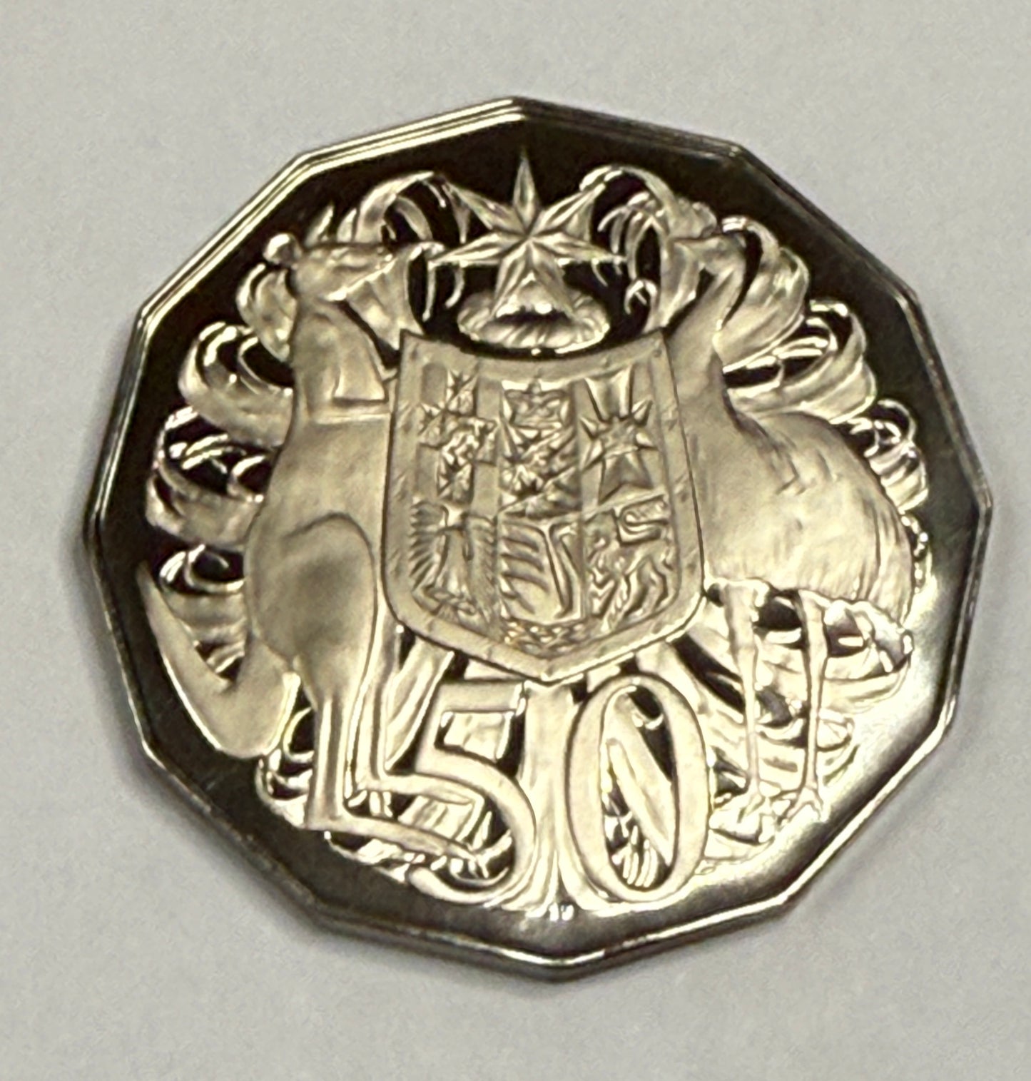 1969 PROOF 50 Cent Coat of Arms - comes in Lighthouse Capsule