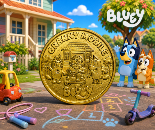 2026 $2 BLUEY Coin - Granny Mobile - Uncirculated - comes in 2x2