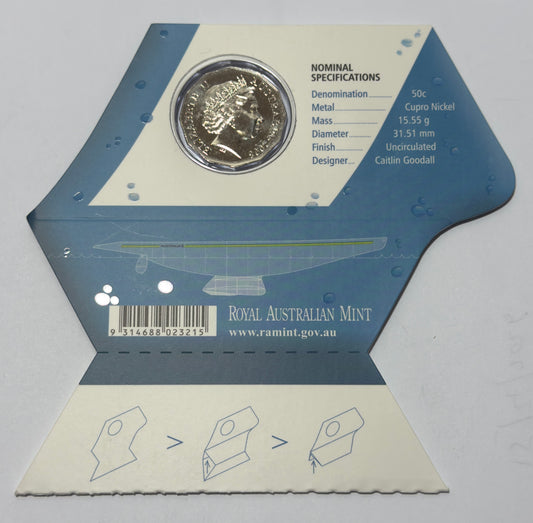 2008 50 Cent Coin Uncirculated 25th Anniversary Of America's Cup Victory