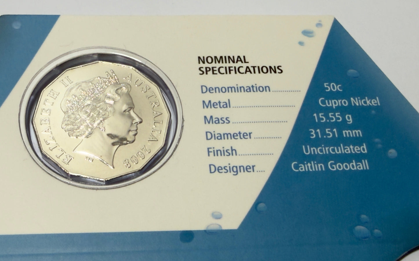 2008 50 Cent Coin Uncirculated 25th Anniversary Of America's Cup Victory