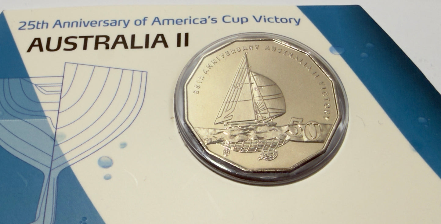 2008 50 Cent Coin Uncirculated 25th Anniversary Of America's Cup Victory