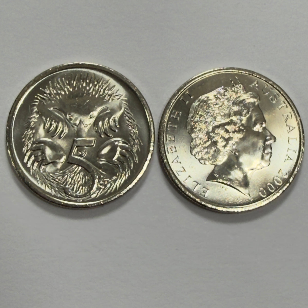 2000 Australian 5 Cent Coin - Uncirculated - Five Cent - comes in 2x2