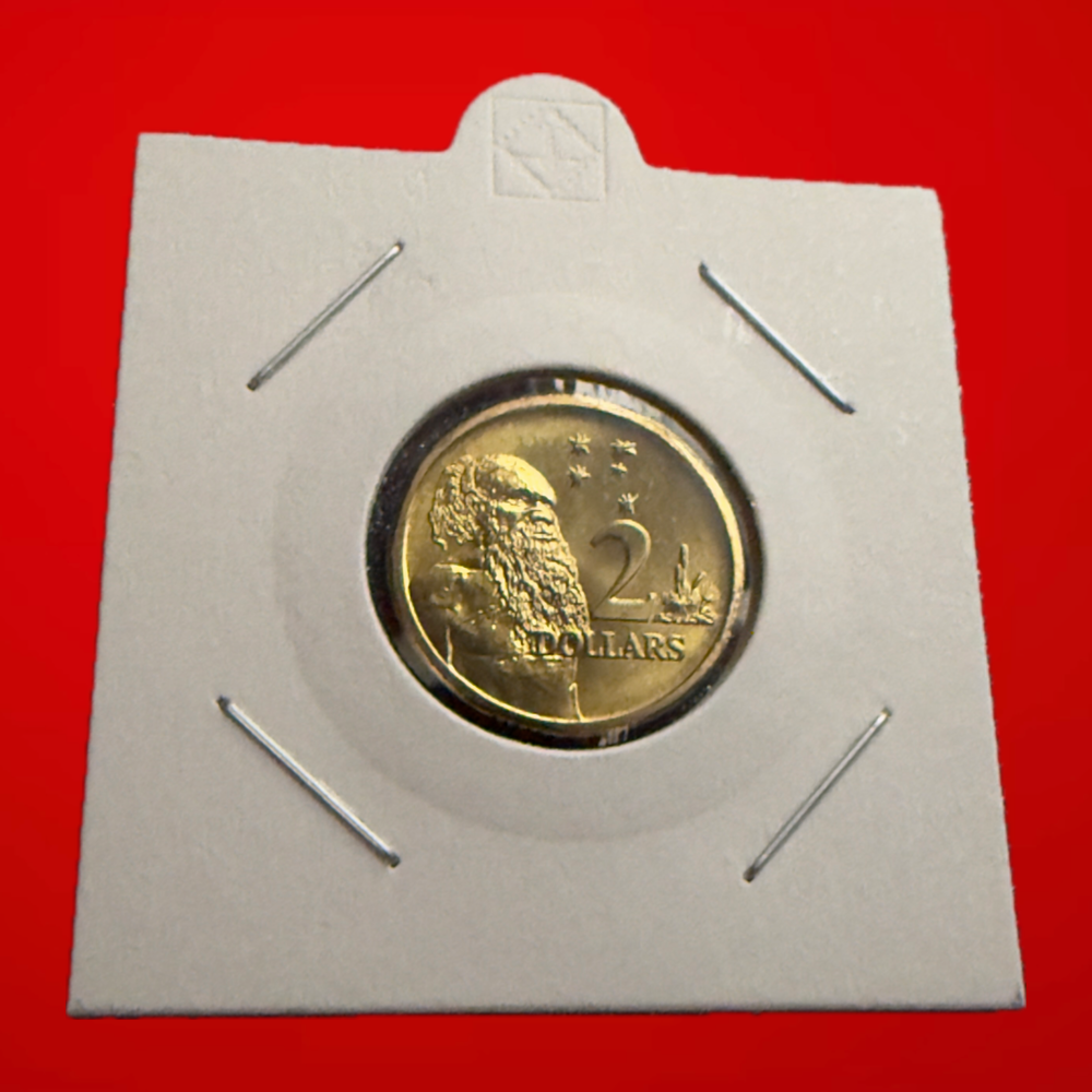 1992 $2 Elder Coin - Choice Uncirculated - ex mint set coin - comes in 2x2