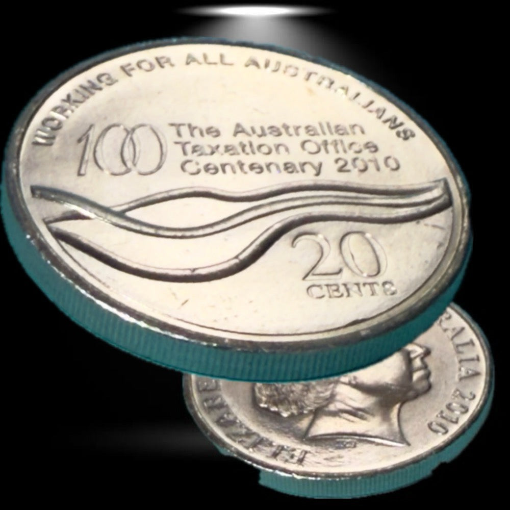 2010 20 Cent Coin -Uncirculated - Centenary Of Australian Taxation Office - 2x2
