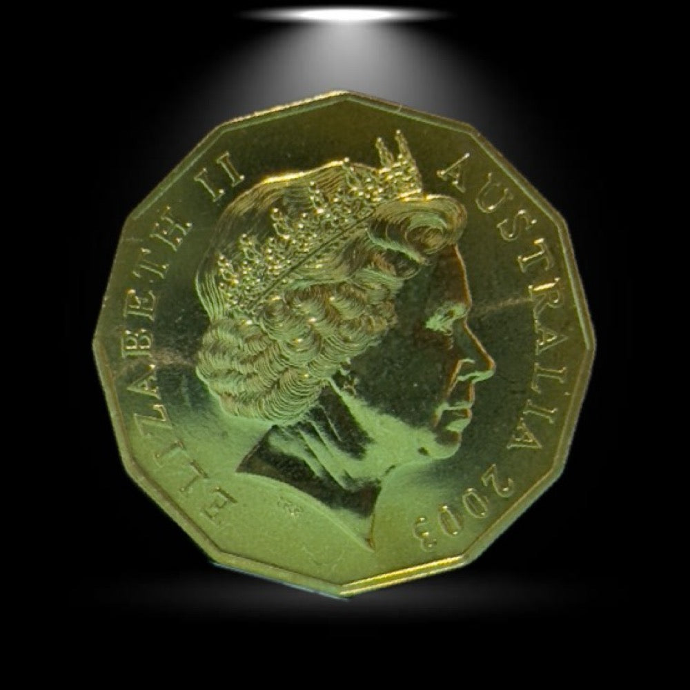 2003 50 Cent Coin - QEII Golden Jubilee - Uncirculated - comes in 2x2