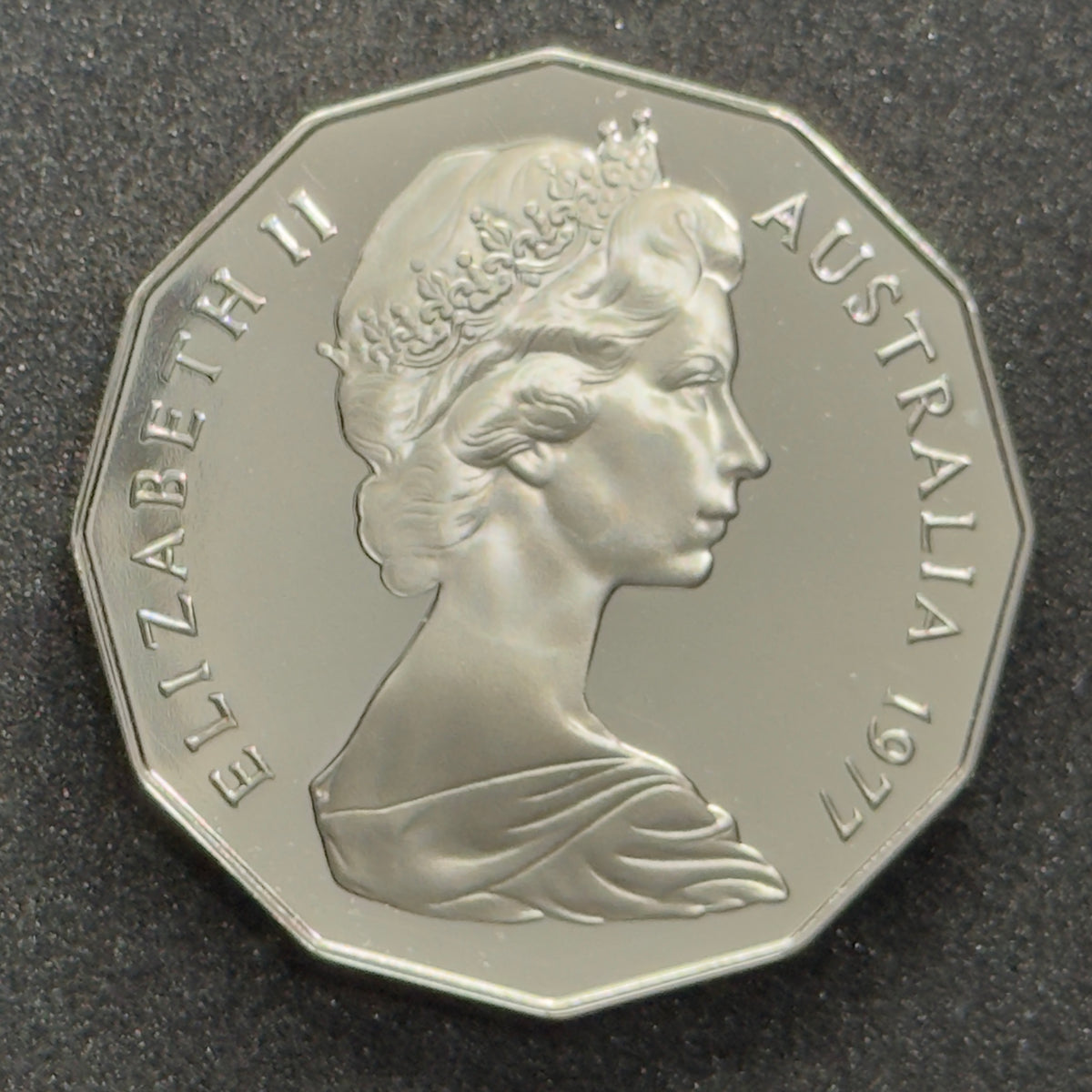 1977 50 Cent Proof Coin - Silver Jubilee Fifty Cent Proof - comes in 2x2