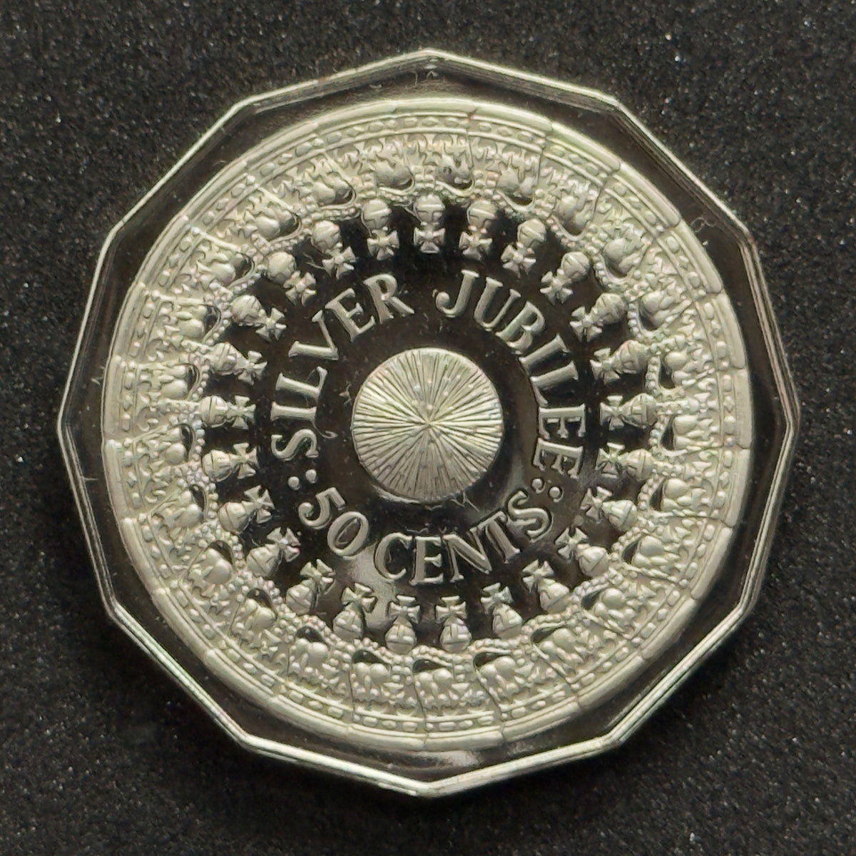 1977 50 Cent Proof Coin - Silver Jubilee Fifty Cent Proof - comes in 2x2