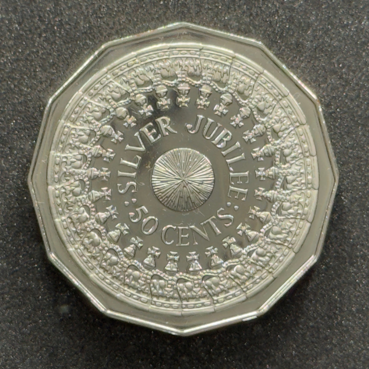 1977 50 Cent Proof Coin - Silver Jubilee Fifty Cent Proof - comes in 2x2