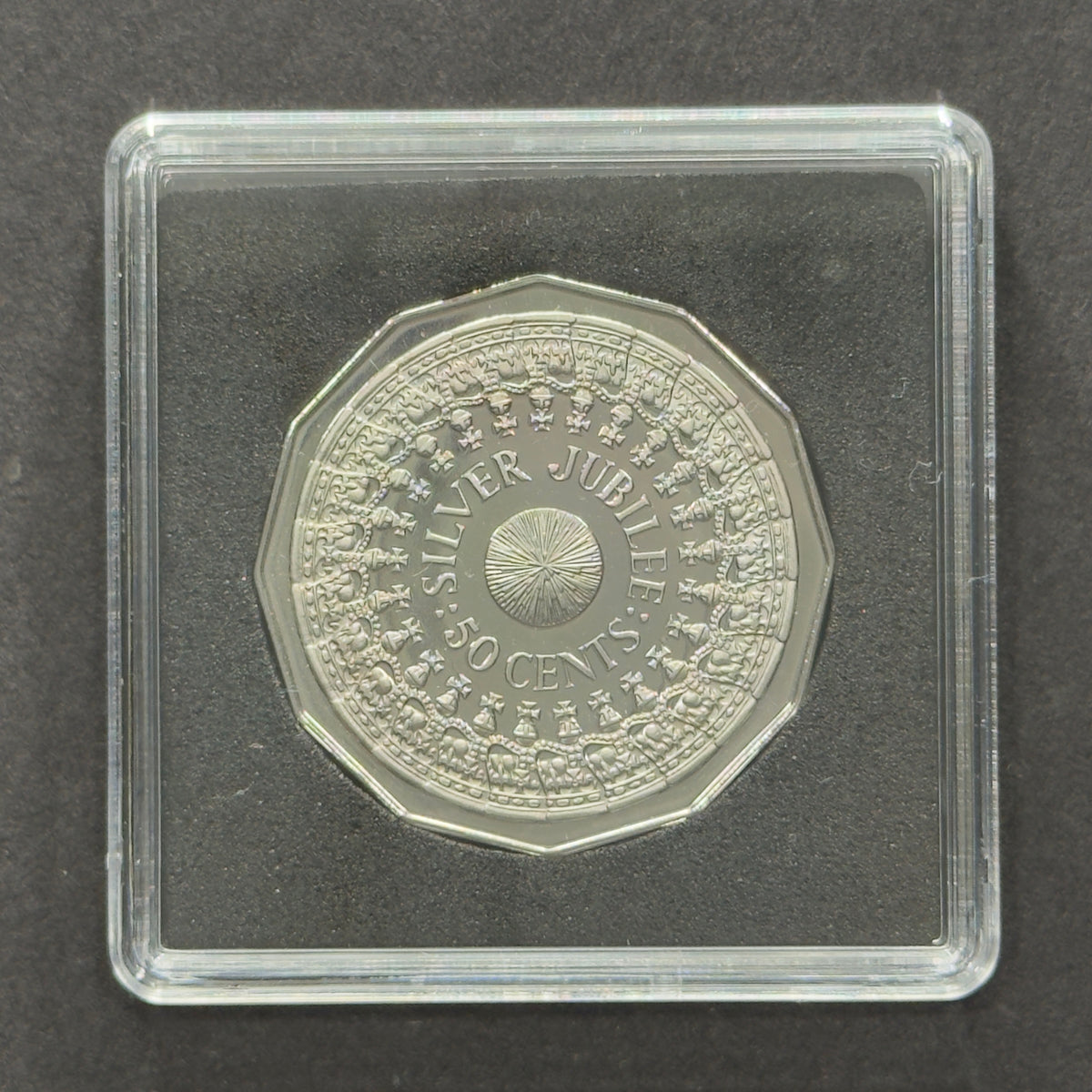 1977 50 Cent Proof Coin - Silver Jubilee Fifty Cent Proof - comes in 2x2