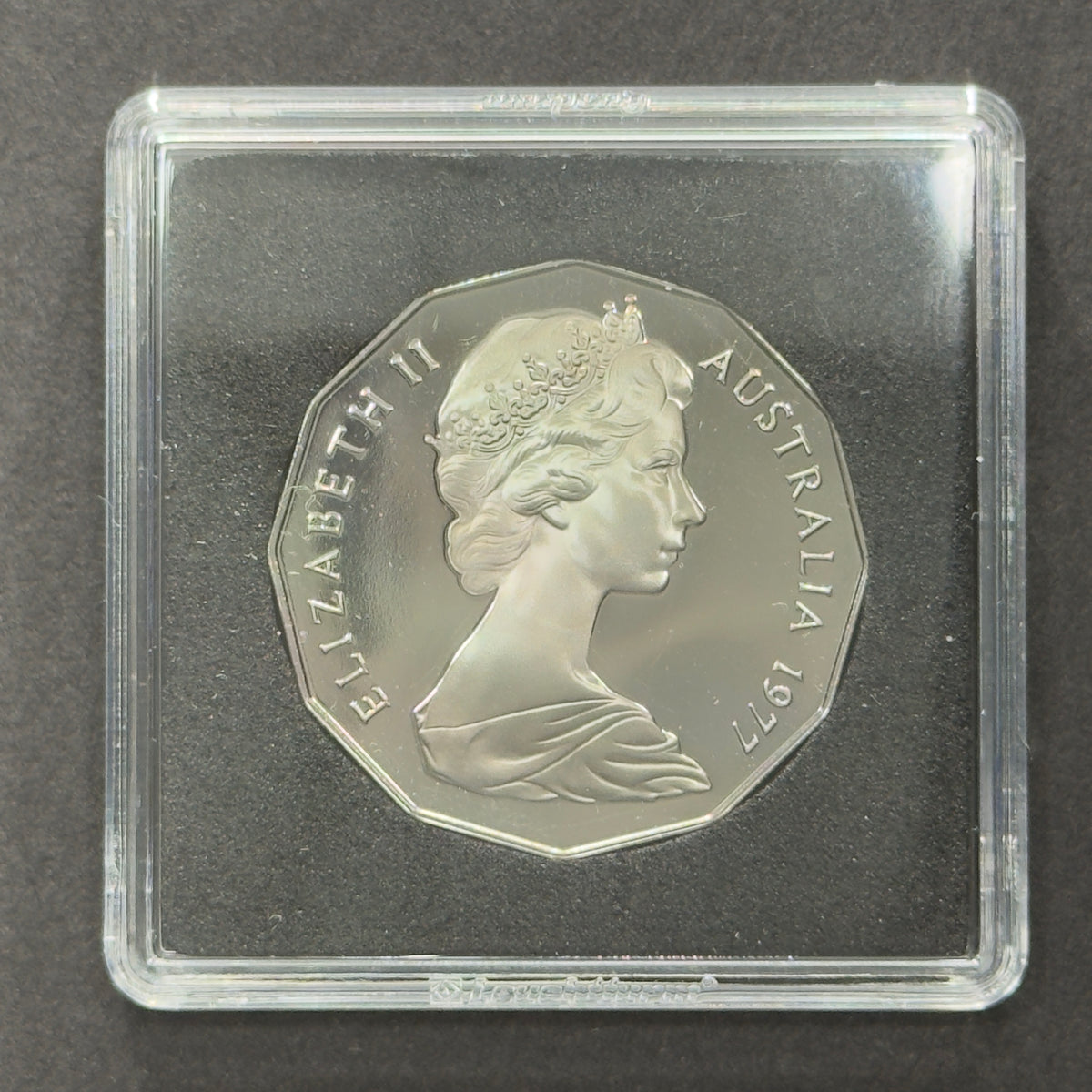1977 50 Cent Proof Coin - Silver Jubilee Fifty Cent Proof - comes in 2x2