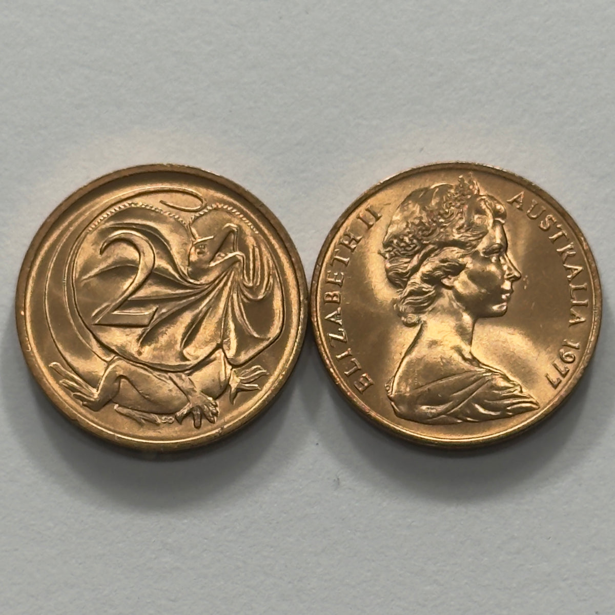 1977 2 Cent Coin - Uncirculated - Two Cent Coin - 2c - comes in 2x2