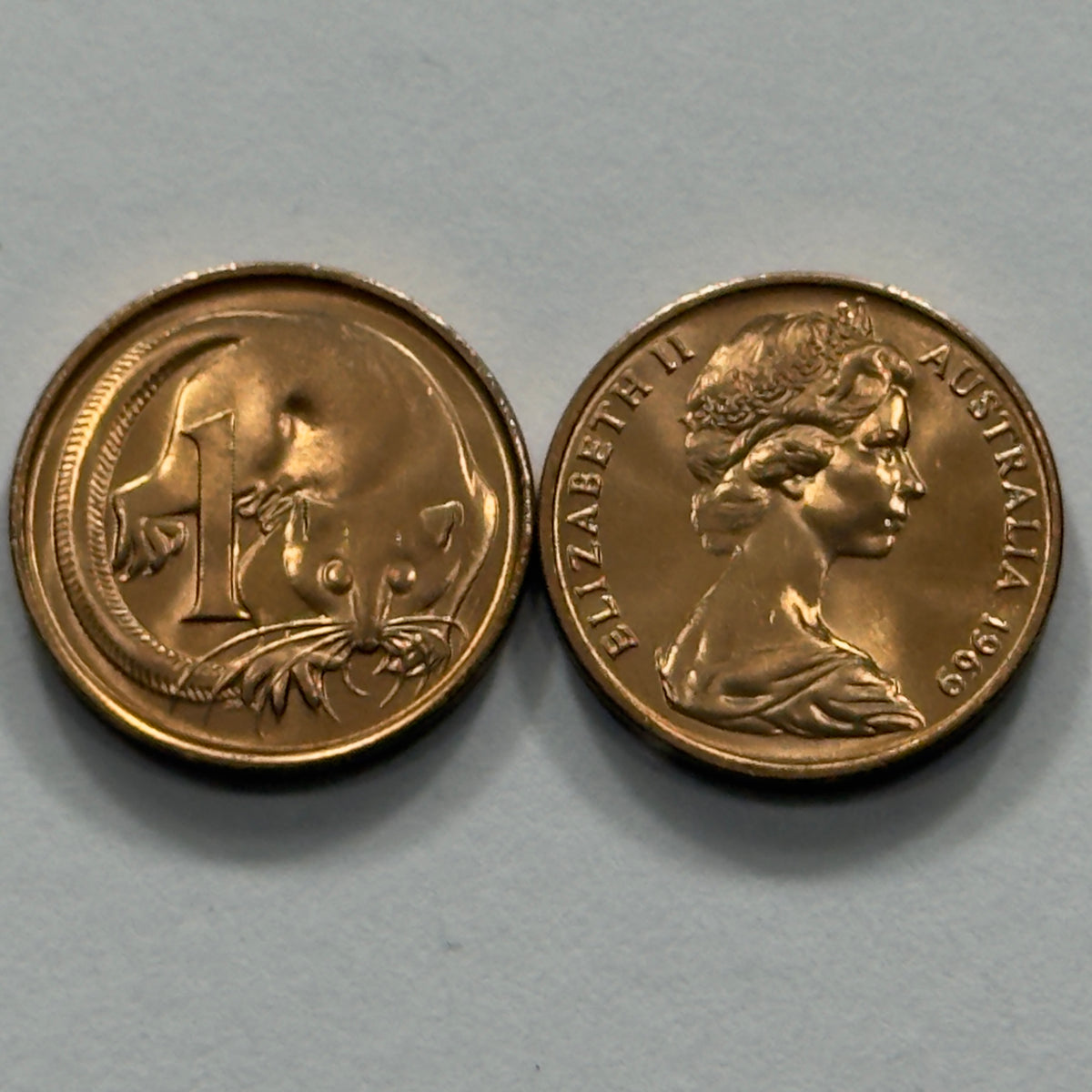 1969 1 Cent Coin - Uncirculated - One Cent 1c - Ex RAM Roll - Comes In 2x2