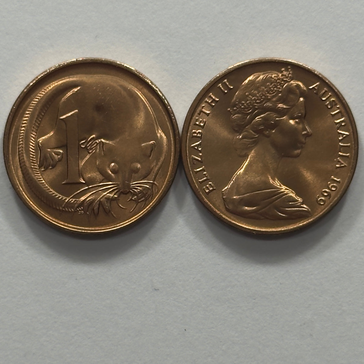 1969 1 Cent Coin - Uncirculated - One Cent 1c - Ex RAM Roll - Comes In 2x2