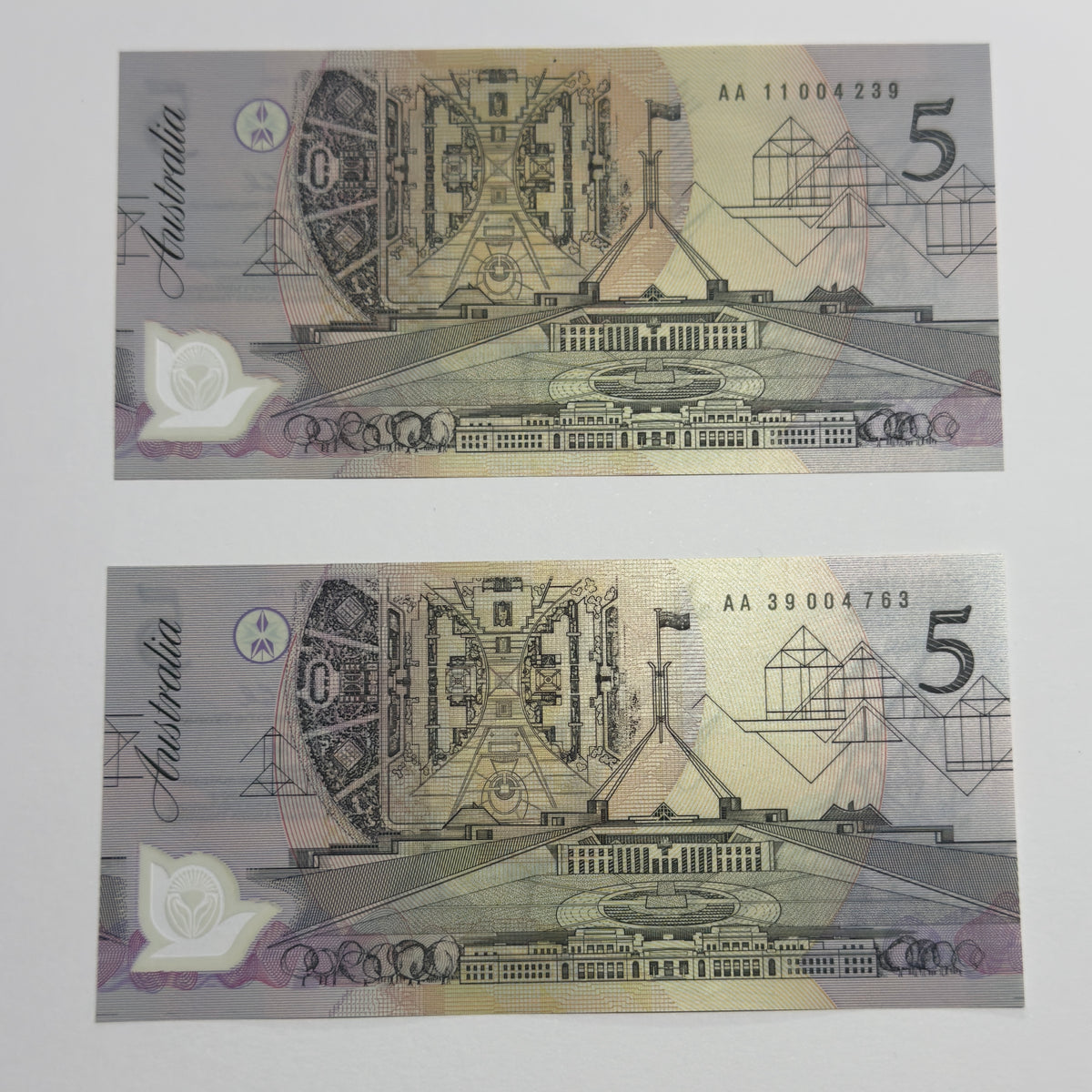 1992 $5  From First Polymer Run - 1X Uncirculated R214 in Note Protector