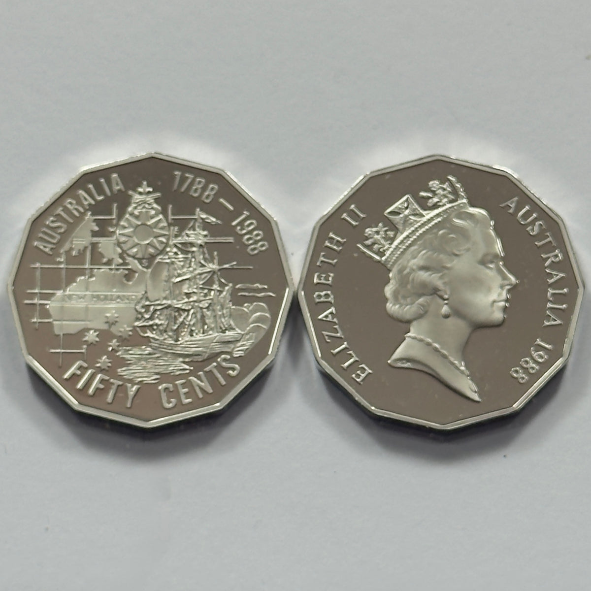 1988 50 Cent Proof Coin - comes in 2x2 - Bicentenary/Tall Ships - comes in 2x2