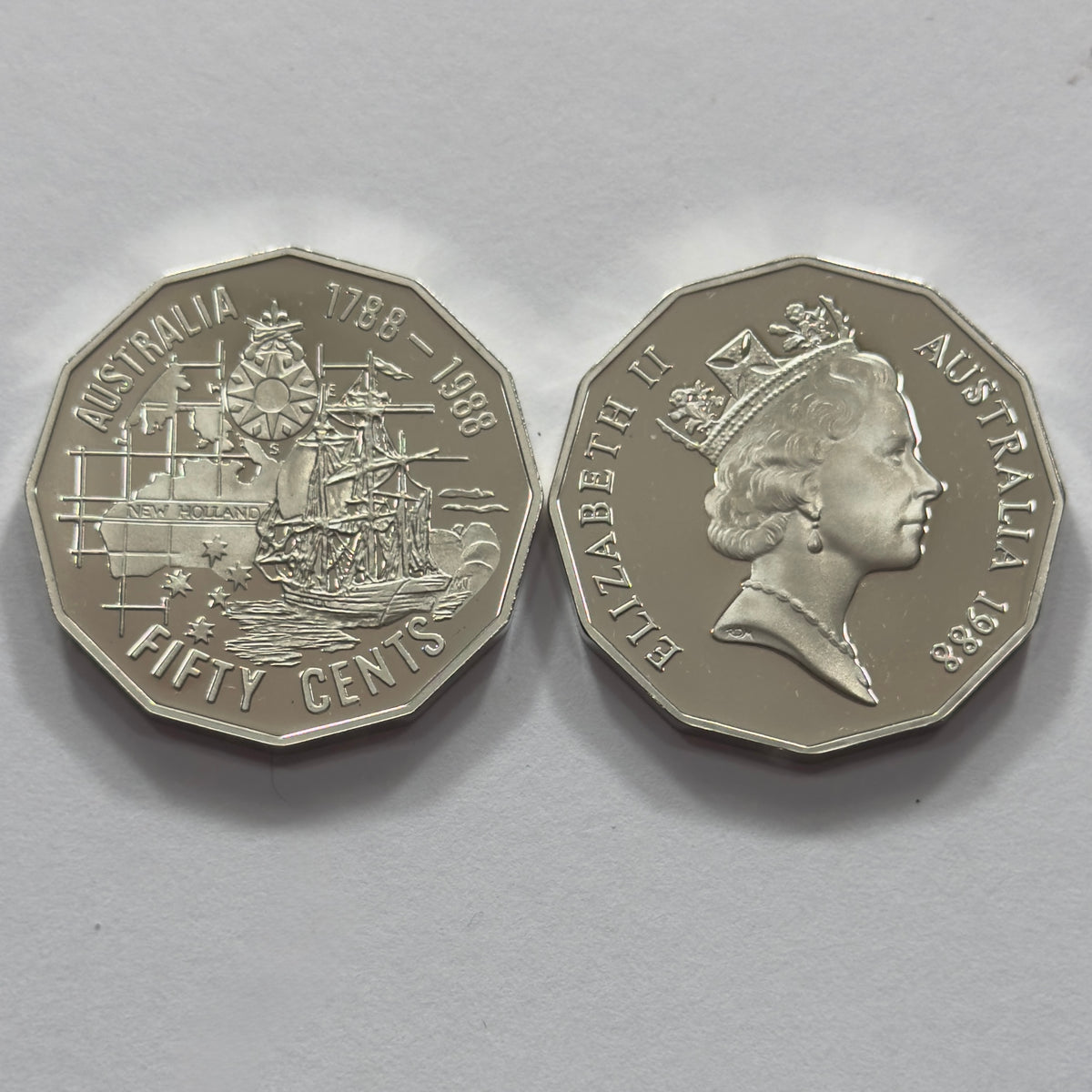 1988 50 Cent Proof Coin - comes in 2x2 - Bicentenary/Tall Ships - comes in 2x2