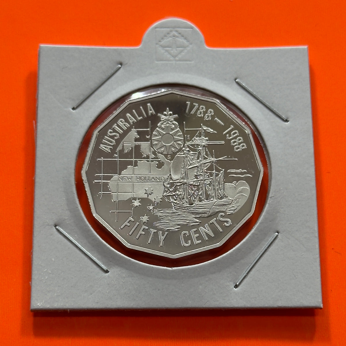 1988 50 Cent Proof Coin - comes in 2x2 - Bicentenary/Tall Ships - comes in 2x2