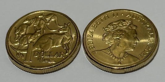 2021 $1 Coin - Uncirculated - Mob Of Roos - Ex Ram Bag - 160k Mintage - In 2x2